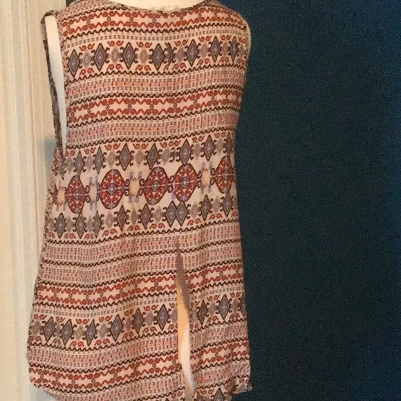 ELODIE women’s lightweight boho aztec print sleeveless tank top, size M - Picture 2 of 5